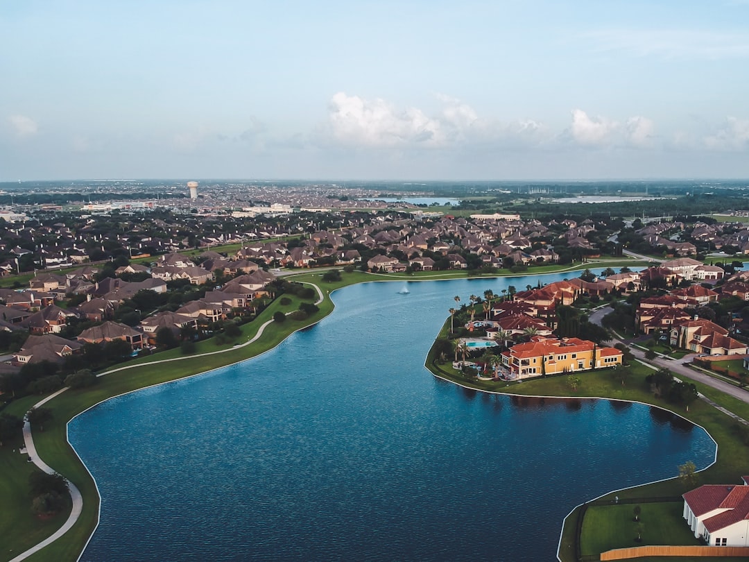 Aerial view of League City, Texas